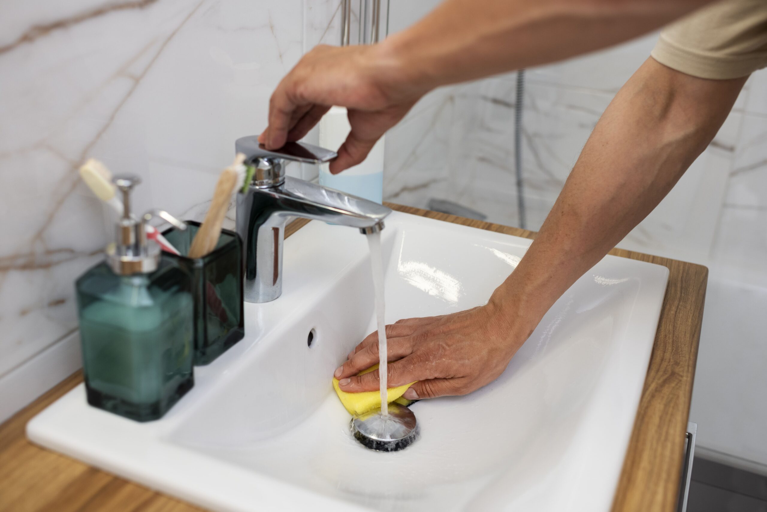 How to remove rust stains from a porcelain sink